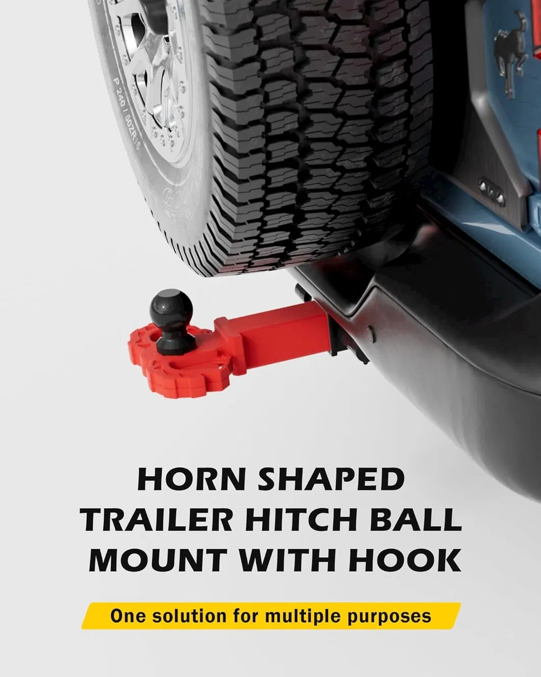 Yh3606 Towing Hitch Step, Trailer Hitch, with 2-Inch Ball Hitch and Trailer Hitch Pin, Drop Forged Steel Truck Hitch