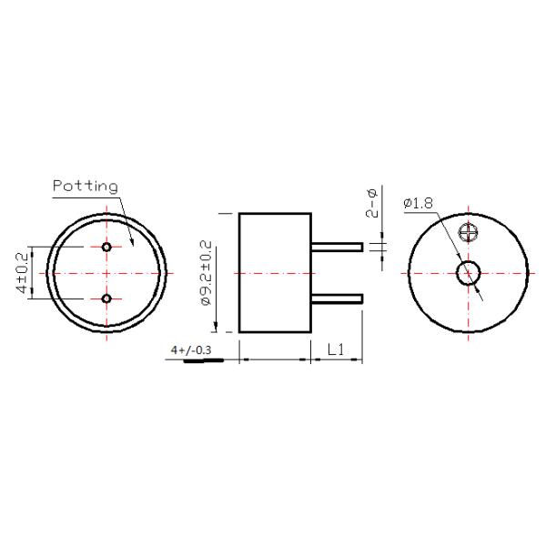 80mA Magnetic Transducer Buzzer 85dB Piezo Buzzer External Drive Without Circuit