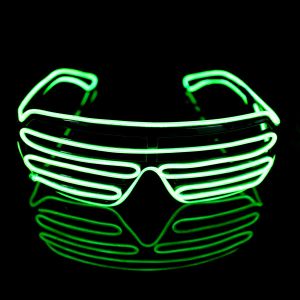 Multi-Color EL Wire Shutter Glasses Light Up Glow Sunglasses For Concerts, Party