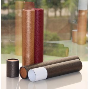 China Classical Leather Surface Cardboard Paper Cans Packaging with SGS Certification on sale