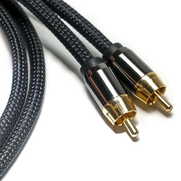 RCA Digital Audio Cable 3.5MM Knit nylon Rope Plated Aluminum Alloy Shell Golden
