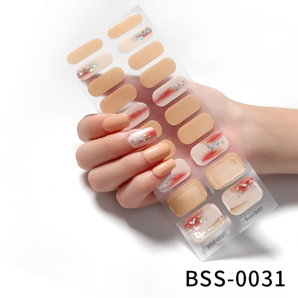 3D Gel Semi Cured Nail Wraps With Solid Color and Grow In The Dark for Korean Nails