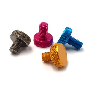 China 8/32 Anodized Aluminum Knurled Shoulder Thumb Screw 3/4 on sale