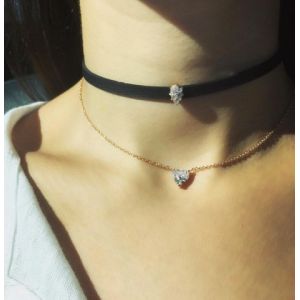 Heart Cubic Zircon 18K Gold Plated Women's Necklace