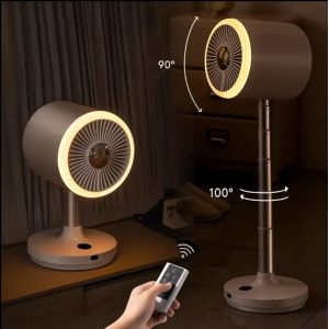 Quality Power Source usb Rechargeable Floor Standing Fan With Light Portable Desk Table Fan for sale