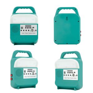 Rechargeable Solar Panel Power Storage Generator System USB Charger With Lamp