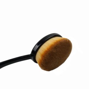 Customizable Plastic Handle Oval Makeup Brush Nylon Hair Synthetic Bristle