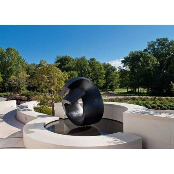 Black Painted Modern Abstract Stainless Steel Outdoor Sculpture Available