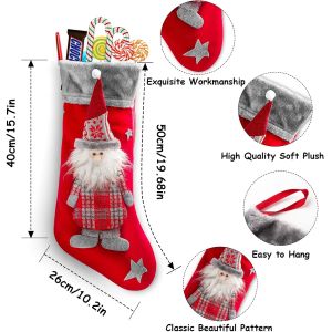 Christmas Stockings Unique 3D Gnomes Xmas Stockings Santa Claus Fireplace