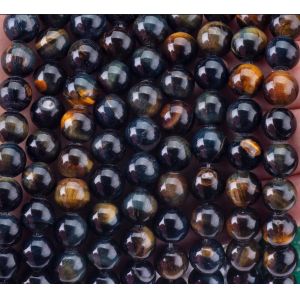 Natural Crystal Gemstone Yellow Blue Tiger's Eye Loose Bead Strands Semi Precious Stone for DIY Jewelry Making