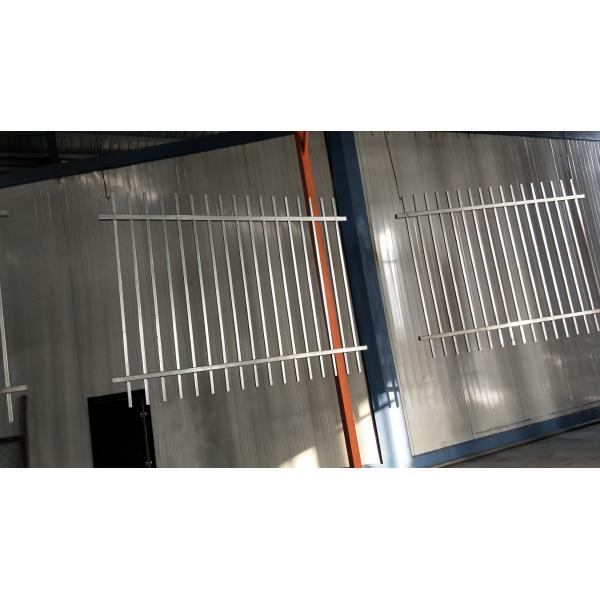 Flat Top Garrison Security Fencing panels, steel tubular fencing panels 2.1mx2.4m