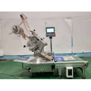 400w Siemens PLC Desktop Bag Labeling Machine Applicator For Pouches