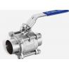 Two Way SS Ball Valve Sanitary Grade 1 X0.065 Welded Ends , ISO9001 Approved for sale