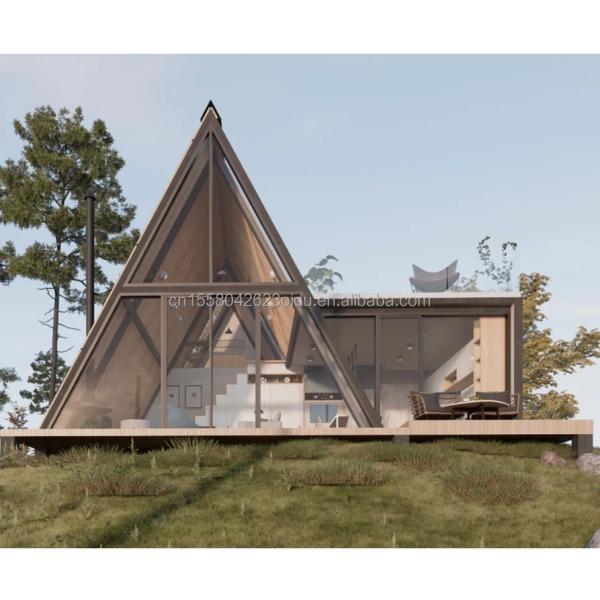 Buy Customized Color Luxury Hotel Room Design Triangle House Container for Family or Villa Made of Galvanized Steel Square Tubes at wholesale prices