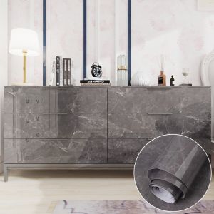 DIY Dark Grey Marble Effect Wallpaper 50m Marble Look Wallpaper