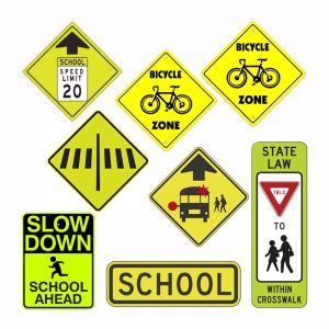 China Reflective Sticker Aluminum Custom School Zone Signs Customized Thickness Shape on sale