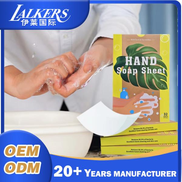 Buy Customizable Hand Soap Sheets Versatile Portable Disposable Soap Paper at wholesale prices
