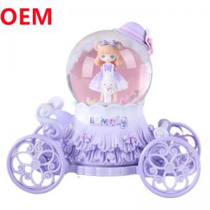 Quality Custom Polyresin Princess Light Up Water Globe Princess Snow Globe With Musical Box for sale