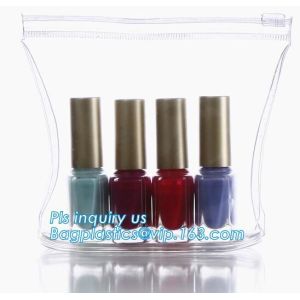 Cosmetic Packaging Customized Clear PVC Travel Slider Bag/Manufacture pvc