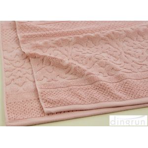Jacquard Pure Cotton Bath Towels Pink 32s OEM / ODM Acceptable
