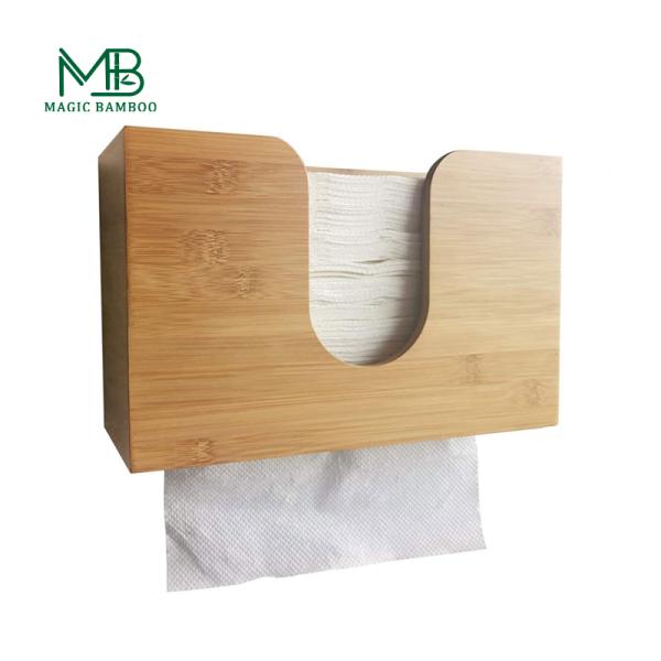 EU Certificate Natural Bamboo Tissue Box Cover Holder Bathroom