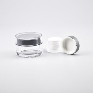 Buy cheap Round Acrylic Double Walled Cosmetic Jars 5g - 100g Volume Lightweight from wholesalers