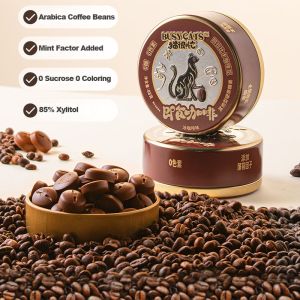 Mint Coffee Candy Round Healthy Hard Candy Black Coffee Flavor and Customized