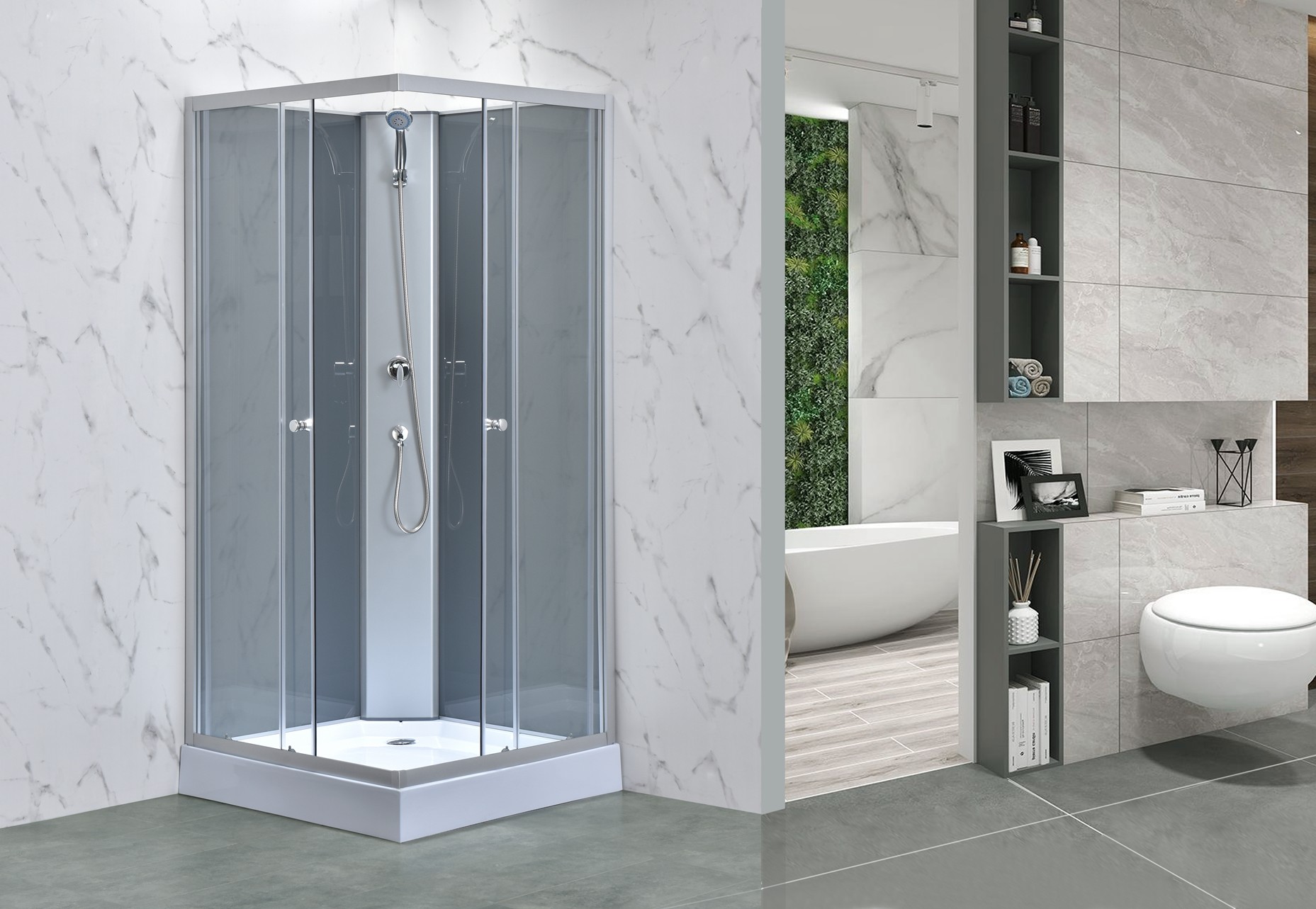 1-1.2mm 5mm Glass Shower Enclosures Aluminium Frame