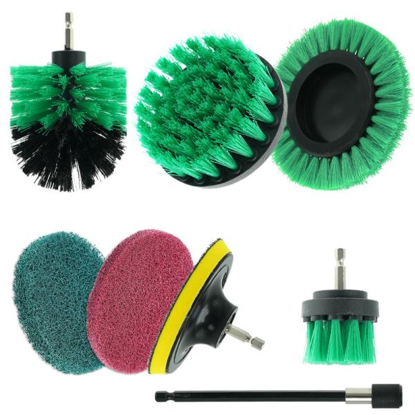 Floor Power Filament Drill Brush Attachment Wheel Cleaner Scrubber Set