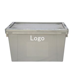 Collapsible Stackable Plastic Milk Crates Reusable Moving Boxes With Lids