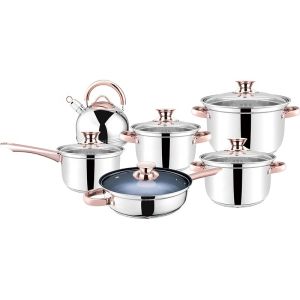 Stainless Steel 201 Material 12pcs Cooking Pots And Pans