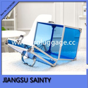 Blue full set transparent acrylic box makeup