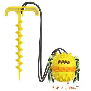ABS Elastic Dog Chew Toy Interactive Outdoor Drawstring Ball