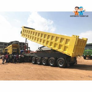 Air Suspension Pull Behind Q235 37m3 40 Foot Dump Trailer
