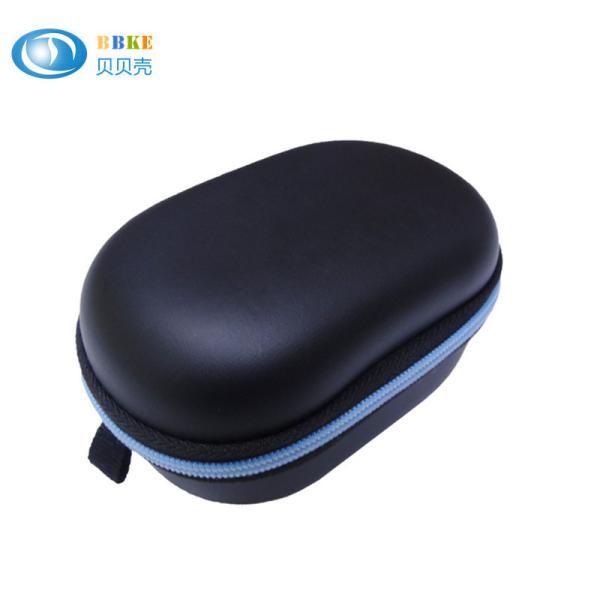 Black Portable Storage EVA Headphone Case , Water Proof Eva Earphone Case