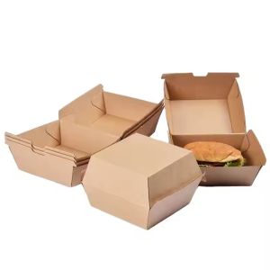 Eco-Friendly Custom Printed Kraft Clamshell Burger Boxes 7-10 Days Lead Time for