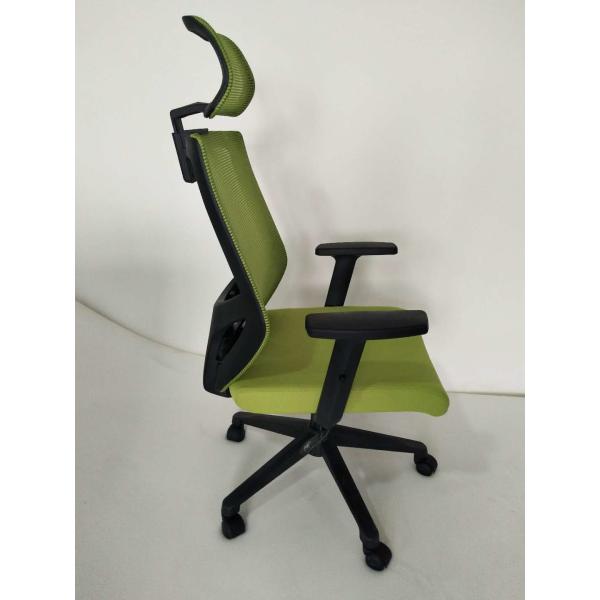 Black Arm High Back Swivel Chair , 100mm-70mm Mesh Desk Chair