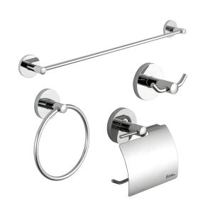 Luxurious Modern Hotel Toilet Stainless Steel 4 Pieces Bathroom Set