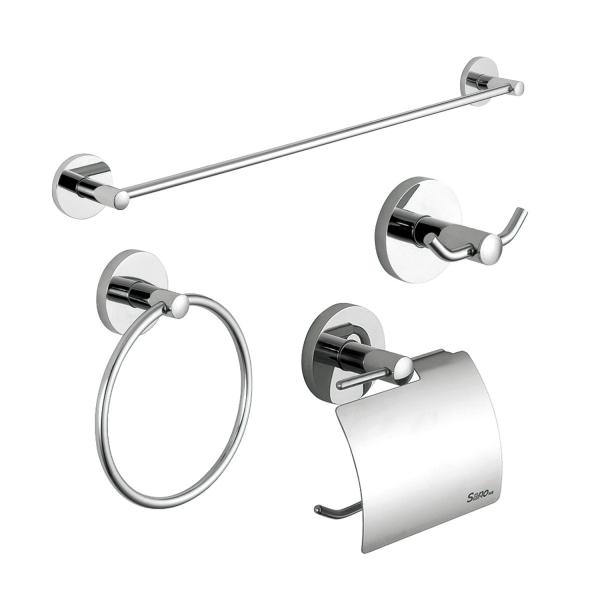 Buy Luxurious Modern Hotel Toilet Stainless Steel 4 Pieces Bathroom Set at wholesale prices