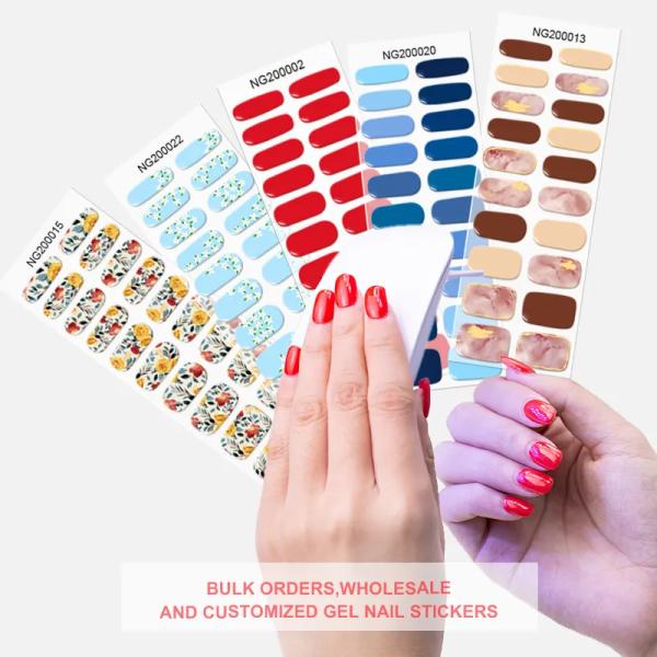 New Product semi-cured gel strips hot selling Chameleon Gel nail stickers