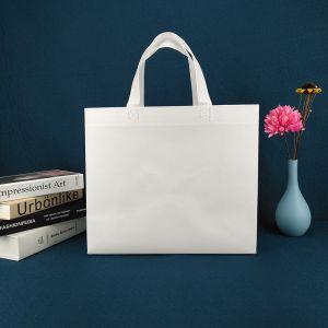 Shopping cloth tote eco friendly packaging bags for cloths white custom logo