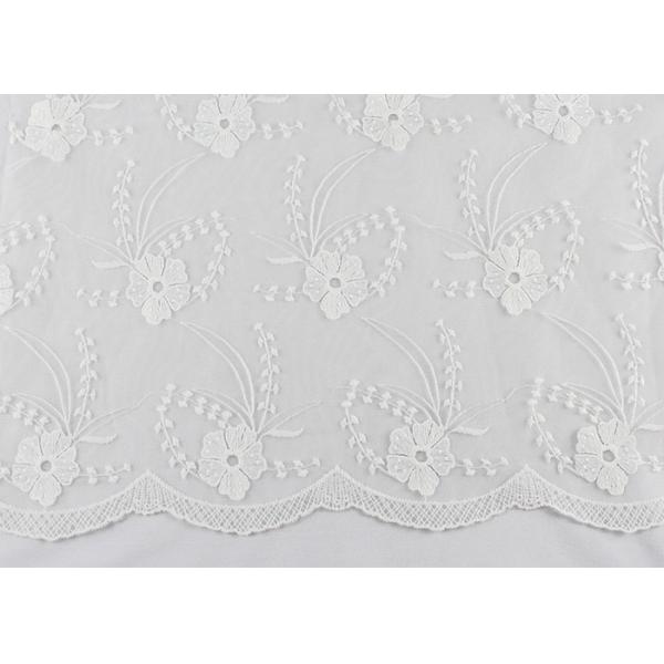 Buy Dubai Guipure White Embroidered Lace Fabric Fabric , Scalloped Edge Lace Fabric at wholesale prices