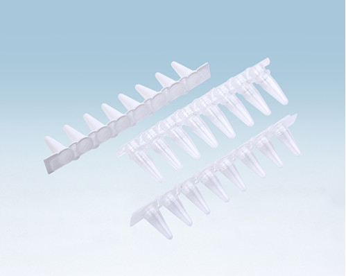 Clear Plastic 0.1ml / 0.2ml 8 strip pcr tubes For Pcr Instrument pcr 8 strip