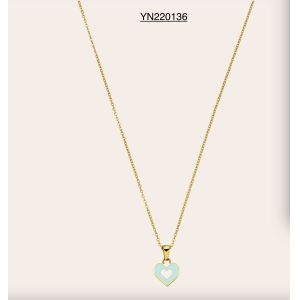China Trend Luxury Blue Epoxy Heart Pendant Necklace For Friends on sale