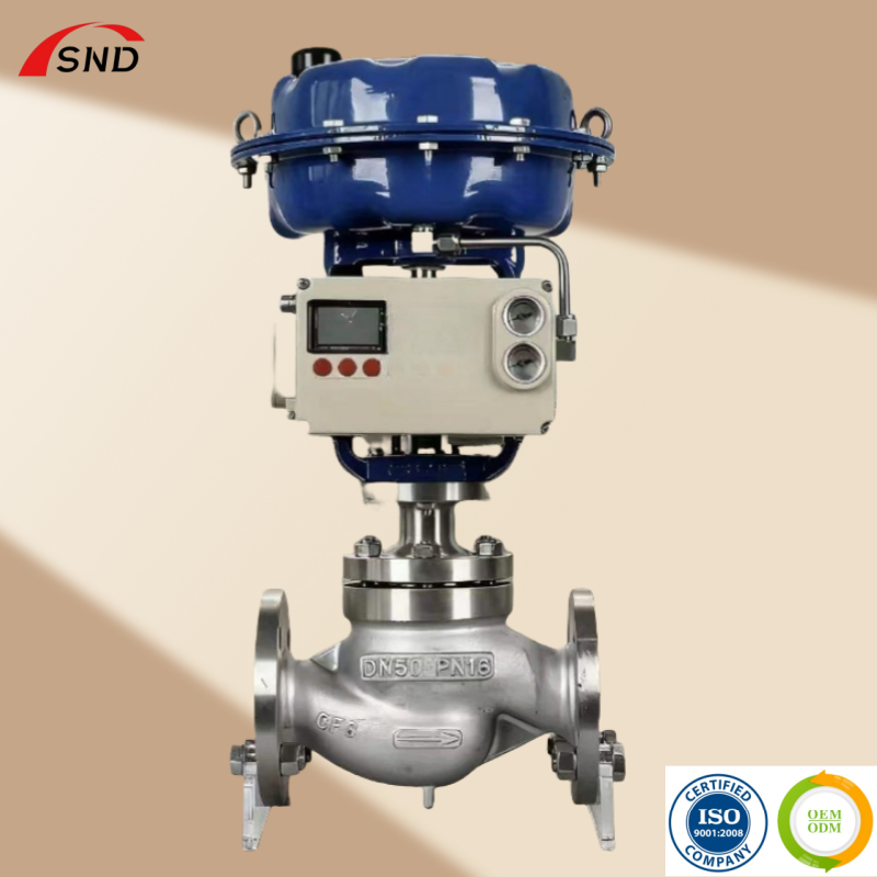 Intelligent Diaphragm Globe Control Valve Pneumatic Flanged Connection