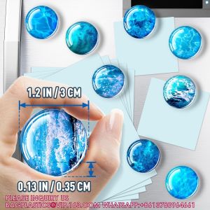 Mixed-Color Glitter Glass Fridge Magnets For Whiteboard/Locker/Cabinet