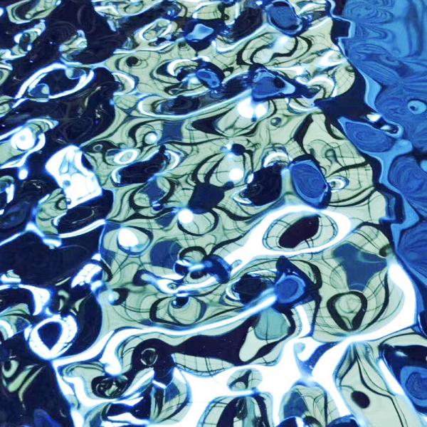 Buy 304 Gold Super 8K Mirror Blue Water Ripple Stainless Steel Sheet for 4x8 KTV Ceiling Finishing Cladding at wholesale prices