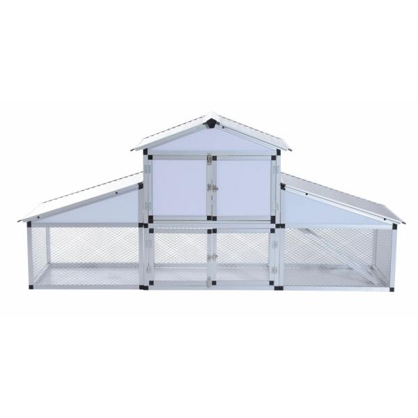 Outdoor 263×74×117cm 48kgs Aluminum Laying Hens Coop