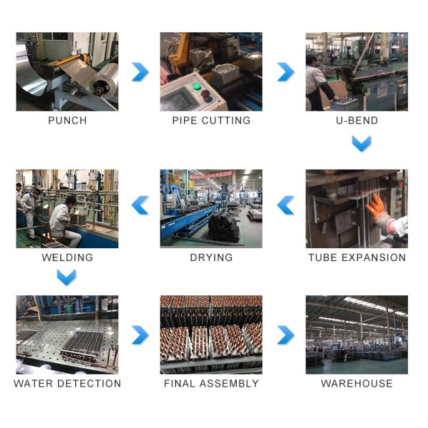 Aluminum Fin Type Heat Exchanger Treated With Powder Coating Prevent Corrosion