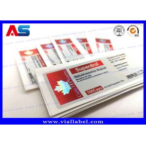 Waterproof Strong Adhesive Printable Glass Peptide Vial Labels custom bottle